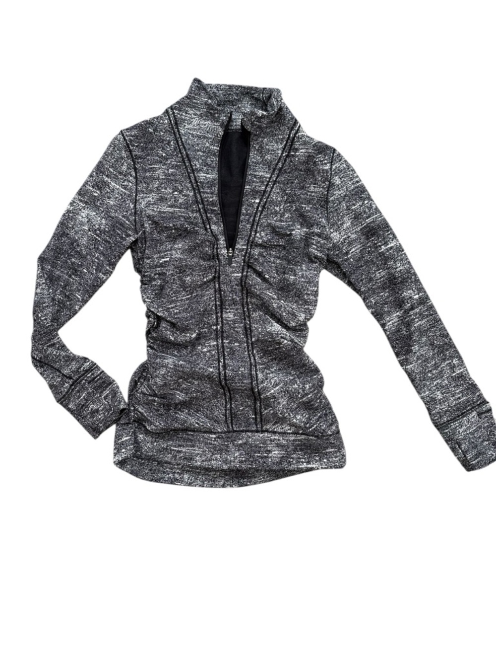 Lululemon Cypress Kiss Pullover Jacket Women’s Size 6 Black White Ruched Back